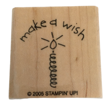 Stampin Up Rubber Stamp Make a Wish Birthday Candle Card Making Celebration Word - £3.15 GBP