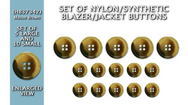 Set of Synthetic/Nylon Blazer Buttons 5 Large &amp; 10 Small - HB37342 - Mauve/Brown - £4.78 GBP