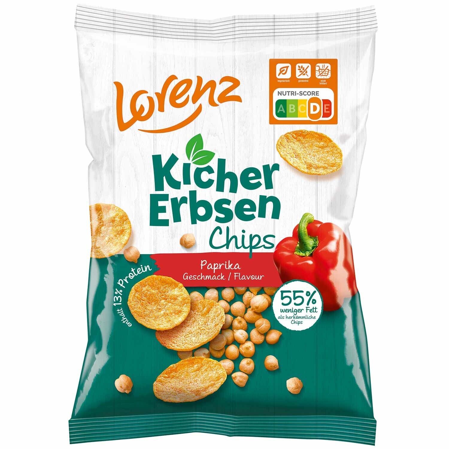 Lorenz Chickpea Chips: Paprika 85g -55% Less fat than regular chips- FREE SHIP - $8.90