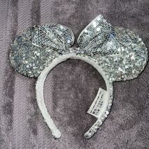 Disney Minnie Mouse Ears All Silver Sequin  Bow Headband - $15.83