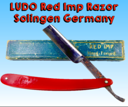 Red Imp Straight Razor #133, LUDO Shear Works, Solingen Germany,  Carmin... - $80.99