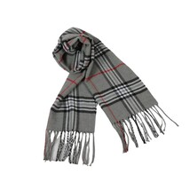 J.Valintin Unisex Plaid Scarf Soft Feel Acrylic Fashion Design #Scarf5 Gray image 4