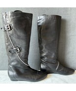 Latitude Femme Black Leather Knee High Riding Boots Faux Zipper - Women&#39;... - $1,749.78 MXN