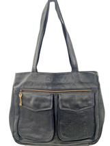 FOSSIL Vintage HUGE Soft Pebble Leather Black Weekender Briefcase 17x13x4.5 Rare - £79.11 GBP