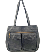 FOSSIL Vintage HUGE Soft Pebble Leather Black Weekender Briefcase 17x13x... - £77.89 GBP
