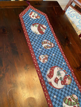 Susan Winget Roly Poly Snowman 13&quot;x 72&quot; Tapestry Table Runner w/ tassels new - £15.81 GBP