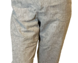 Christopher &amp; Banks Gray and White Striped Linen Cropped Pants Size 10 - €13,85 EUR
