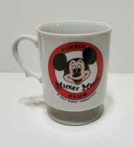 Vintage Mickey Mouse Club Member Coffee Mug Tea Cup Walt Disney Productions 4&#39;&#39; - £21.68 GBP