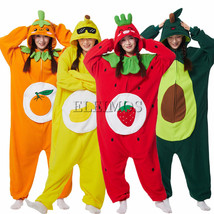 Adult Women Kigurumi Pajamas Fruit Cosplay Avocado Banana Halloween Costume - $25.99