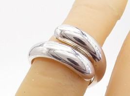 DOUG PAULUS 925 Sterling Silver - Shiny Polished Bypass Band Ring Sz 6.5- RG3926 - £43.97 GBP