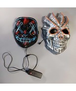 2 LED Light Up Halloween Masks The Purge &amp; Midnight Creatures Skull  &amp; 1... - $482.04 MXN