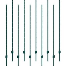 VEVOR 6 Feet Fence Post 10 Pack T-Post Heavy Duty Metal Fence Posts Green - £127.88 GBP