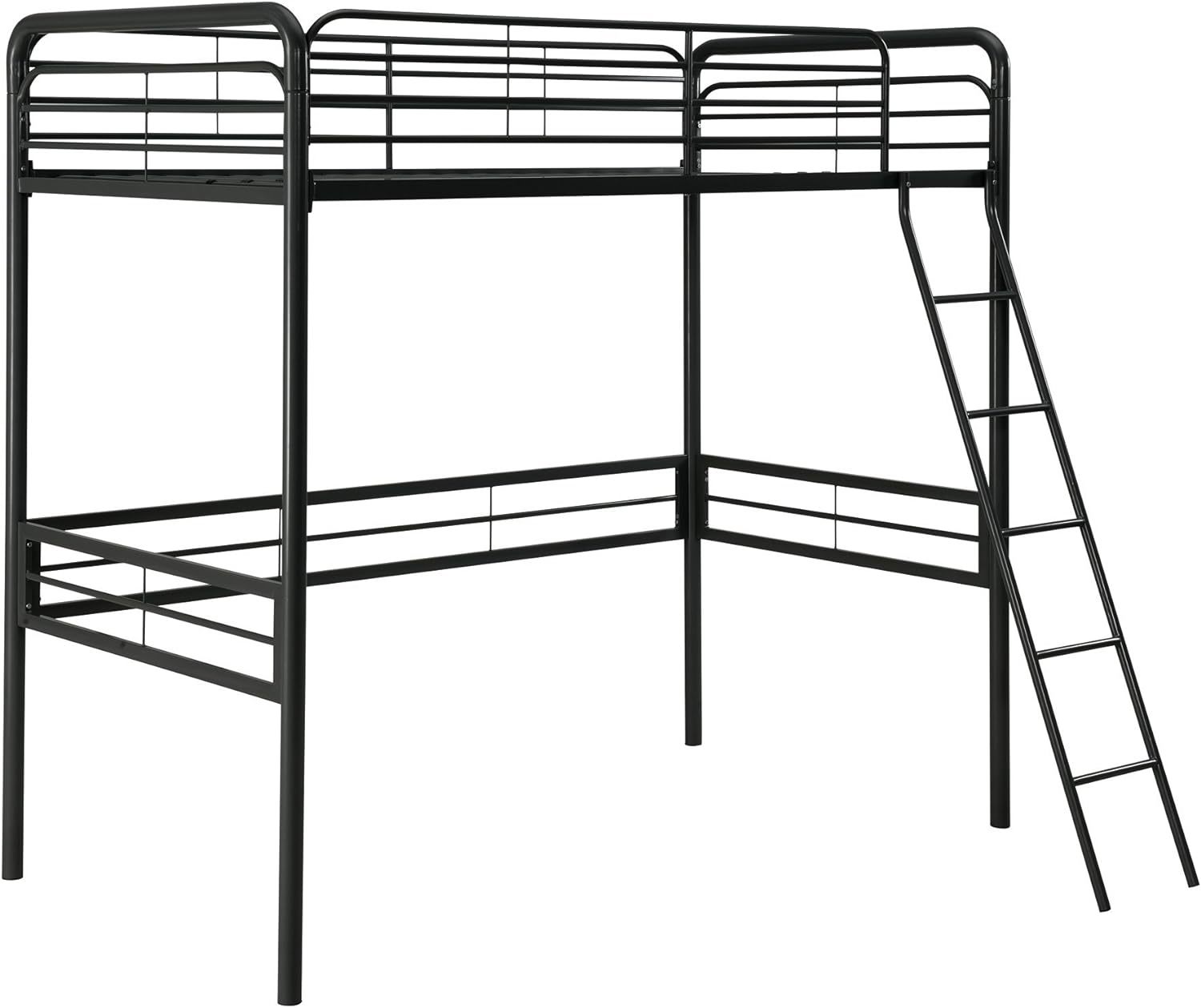 Dhp Multipurpose Simple Metal Loft Bed Frame, Twin Size, Black. - $207.95