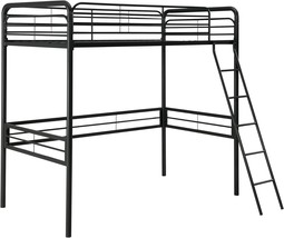 Dhp Multipurpose Simple Metal Loft Bed Frame, Twin Size, Black. - £166.01 GBP