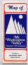 Mount Washington Valley Vermont Chamber of Commerce Map  1970&#39;s - £9.48 GBP