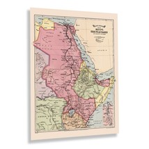 1916 Egypt The Nile Basin &amp; Adjoining Countries Map Poster Print Wall Art - £31.96 GBP+