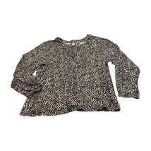 Old Navy Blouse Top Women&#39;s 2XL Brown Leopard Print 100% Cotton Knit Round Neck - £14.93 GBP