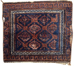 Handmade antique collectible Afghan Baluch bag face 1.7&#39; x 2&#39; (54cm x 62... - $254.42