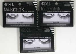 Lot  3 pairs ARDELL FAUX MINK EYELASHES STYLE 811 Lightweight Invisiband - £10.29 GBP