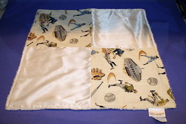 Boys Sports Baseball Security Blanket Lovey Satin Chenille Cream Claireb... - $9.75