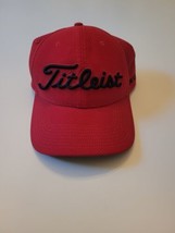 Titleist Pro V1 Footjoy Hat Cap Red Black Flex Stretch Size S/M Golf - $9.85