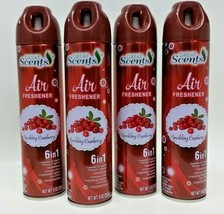 (4) Sparkling Cranberry Odor Eliminator 6 In 1 Air Freshener Spray 9 Oz Each New - £23.80 GBP