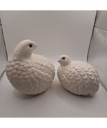 Vintage Ceramic Quail Partridge With Orange Eyes Bird Figurine (Set Of 2) - £17.37 GBP