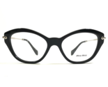 Miu Miu Eyeglasses Frames VMU02O 1AB-1O1 Polished Black Shiny Silver 52-... - $233.53