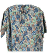 Reyn Spooner Tiki Masks Easter Island Reverse Print Hawaiian Shirt XL - £97.87 GBP