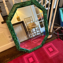 Malachite Stone Top Mirror Frame, Gemstone Inlay Mirror Frame, Mirror Li... - $537.91+