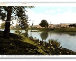 School Facing Lake Sacajawea Longview Washington WA WB Postcard R17 - £4.94 GBP