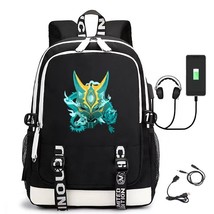 Anime Backpack Genshin Impact Xiao Anime Cosplay Unisex Students Backpack Laptop - £84.24 GBP