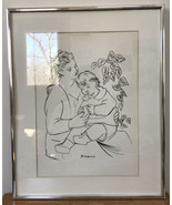 Vtg Framed Picasso Drawing Art Copy Print - £796.47 GBP