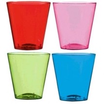 2 oz Shot Glasses 40 Ct Plastic Green Purple Red Blue Party - £8.55 GBP