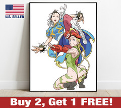 Chun Li Cammy Street Fighter Poster 18&quot; x 24&quot; Print Game Room Wall Art Decor 2 - £10.57 GBP