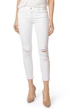 J Brand Cropped Skinny Jeans in Demented Raw Hem White Size 28 Low Rise ... - $14.99