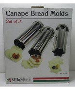 VILLAWARE Canape Bread Mold Set Star- Heart -Flower Set of 3 - New Open Box - $18.99