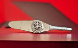Vintage 1980s Snap On Tools Torque Wrench Tie Clip Silver Tone Lapel Hat Clip - £23.73 GBP