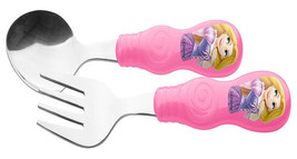  Disney Princess Animated Art Easy Grip Flatware Metal Spoon and Fork Se... - $8.79