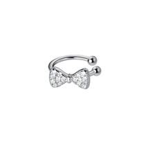 0.20Ct Round Cut Lab-Created Diamond Bow Shape Ear Cuff 14K White Gold Plated - $75.45