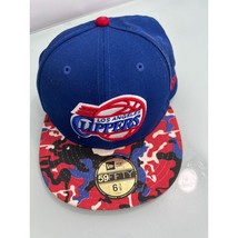 New Era Los Angeles Clippers 59Fifty Cap Blue Red Camo Fitted Size 6 7/8 - £5.53 GBP