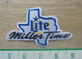 Miller Lite &quot;Miller Time&quot; Outline Texas~Bar~Brewiana~Embroidered Patch &quot;... - $4.74