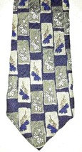 Maison De Bonneterie Mens Blue Gray Floral Silk Neck Tie Necktie - $4.24