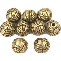 Round Bali Beads Antique Gold Plt Beading 8mm Approx 8 - £13.65 GBP
