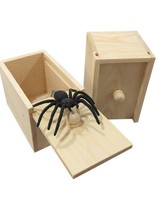 Rubber Spider Prank Box，Handcrafted Wooden Surprise Box Prank, Spider Mo... - £93.44 GBP