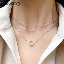Foxanry Minimalist Stamp Beads Pendant Necklace for Women New Fashion Double-lay - £12.81 GBP