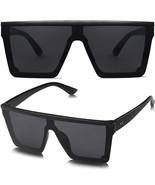Men Women Sunglasses Fashion Oversize Flat Rimless Lens Square Big Shiel... - £23.22 GBP