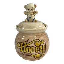 Treasure Craft USA Made Vintage Stoneware Honey Jar Pot Bear Kitsch READ - $25.99