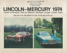 ORIGINAL Vintage 1974 Lincoln Mercury Sales Brochure Book - £23.21 GBP