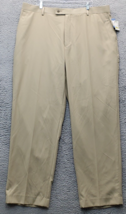 Alan Flusser Pants Men Size 42X32 Tan Golf Wicking Performance Comfort Waistband - £17.19 GBP